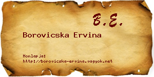 Borovicska Ervina névjegykártya
